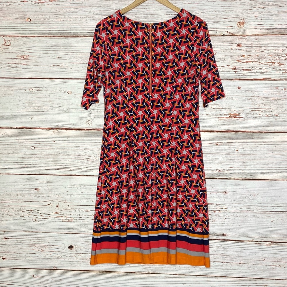Taylor Geometric Floral Print Short Sleeve Shift Dress Sz 8 - Picture 7 of 12